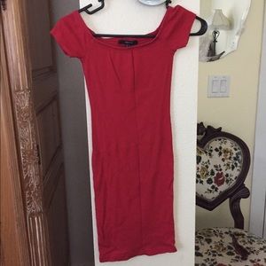 Red Off the Shoulder Bodycon Dress
